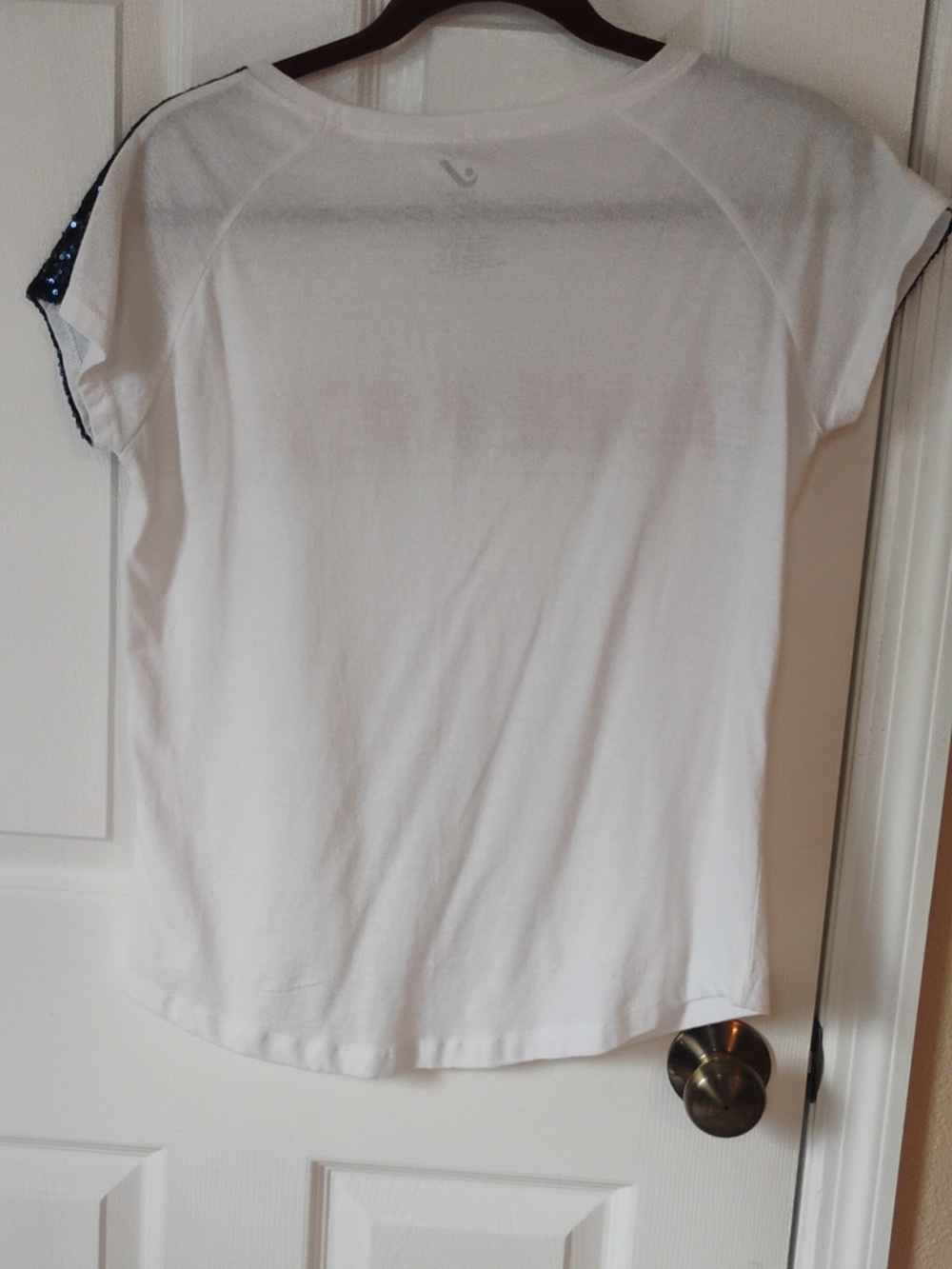 Jantzen America Logo Tshirt With Blue Sequin Shoulders Size Medium - Picture 4 of 5